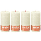 4er-Set Stumpenkerze - Höhe 20 cm - Durchmesser 10 cm - Rustik - Weiche Perle