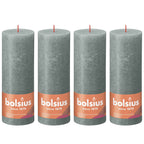 4er-Set Stumpenkerze - Höhe 19 cm - Durchmesser 6,8 cm - Rustik - Eukalyptus