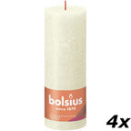 4er-Set Stumpenkerze - Höhe 19 cm - Durchmesser 6,8 cm - Rustik - Weiche Perle