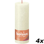 4er-Set Stumpenkerze - Höhe 19 cm - Durchmesser 6,8 cm - Rustik - Weiche Perle