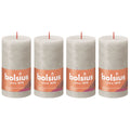 4er-Set Stumpenkerze - Höhe 13 cm - Durchmesser 6,8 cm - Rustik - Sandgrau