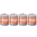 Set of 4 pillar candles - Height 8 cm - Diameter 6.8 cm - Rustic - Frozen Lavender