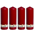 Set of 4 pillar candles - Height 30 cm - Diameter 9.8 cm - Antique red