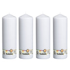 4er-Set Stumpenkerze - Höhe 30 cm - Durchmesser 9,8 cm - Weiß