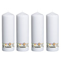 4er-Set Stumpenkerze - Höhe 30 cm - Durchmesser 9,8 cm - Weiß