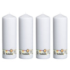 4er-Set Stumpenkerze - Höhe 30 cm - Durchmesser 9,8 cm - Weiß