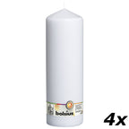 4er-Set Stumpenkerze - Höhe 30 cm - Durchmesser 9,8 cm - Weiß
