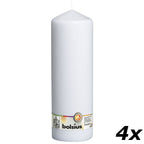 4er-Set Stumpenkerze - Höhe 30 cm - Durchmesser 9,8 cm - Weiß