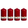 Set of 4 pillar candles - Height 20 cm - Diameter 9.8 cm - Antique red
