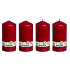 Set of 4 pillar candles - Height 20 cm - Diameter 9.8 cm - Antique red