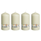 Set of 4 pillar candles - Height 20 cm - Diameter 9.8 cm - Ivory