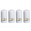 4er-Set Stumpenkerze - Höhe 20 cm - Durchmesser 9,8 cm - Weiß
