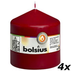 4er-Set Stumpenkerze - Höhe 10 cm - Durchmesser 9,8 cm - Altrot