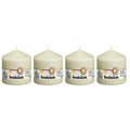 Set of 4 pillar candles - Height 10 cm - Diameter 9.8 cm - Ivory