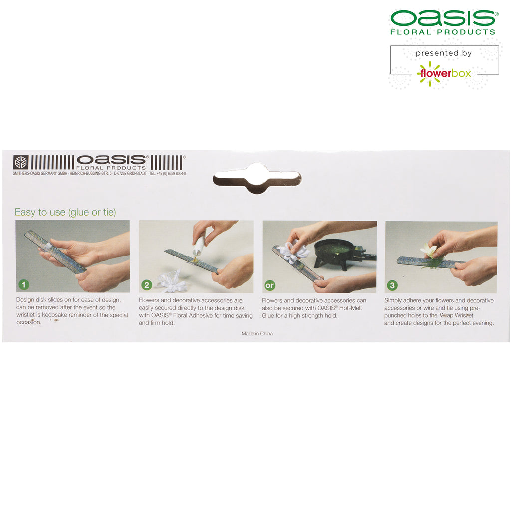 Wrap Wristlet Armband - 2,5 x 23cm - 6 St. - weiß