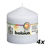 4er-Set Stumpenkerze - Höhe 10 cm - Durchmesser 9,8 cm Weiß