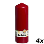 4er-Set Stumpenkerze - Höhe 20 cm - Durchmesser 6,8 cm - Altrot