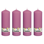 Set of 4 pillar candles - Height 20 cm - Diameter 6.8 cm - Fuchsia