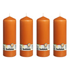 4er-Set Stumpenkerze - Höhe 20 cm - Durchmesser 6,8 cm - Mango