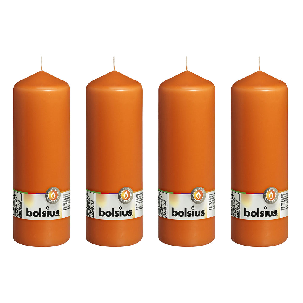 Set of 4 pillar candles - Height 20 cm - Diameter 6.8 cm - Mango