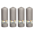 Set of 4 pillar candles - Height 20 cm - Diameter 6.8 cm - Warm grey