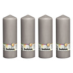 Set of 4 pillar candles - Height 20 cm - Diameter 6.8 cm - Warm grey
