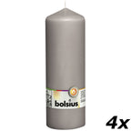 Set of 4 pillar candles - Height 20 cm - Diameter 6.8 cm - Warm grey