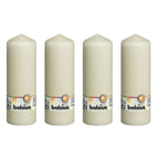 Set of 4 pillar candles - Height 20 cm - Diameter 6.8 cm - Ivory