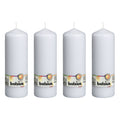 4er-Set Stumpenkerze - Höhe 20 cm - Durchmesser 6,8 cm - Weiß