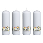 4er-Set Stumpenkerze - Höhe 20 cm - Durchmesser 6,8 cm - Weiß