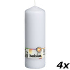 4er-Set Stumpenkerze - Höhe 20 cm - Durchmesser 6,8 cm - Weiß