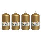 Set of 4 pillar candles - Height 13 cm - Diameter 6.8 cm - Gold