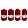 Set of 4 pillar candles - Height 13 cm - Diameter 6.8 cm - Antique red