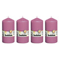 Set of 4 pillar candles - Height 13 cm - Diameter 6.8 cm - Fuchsia