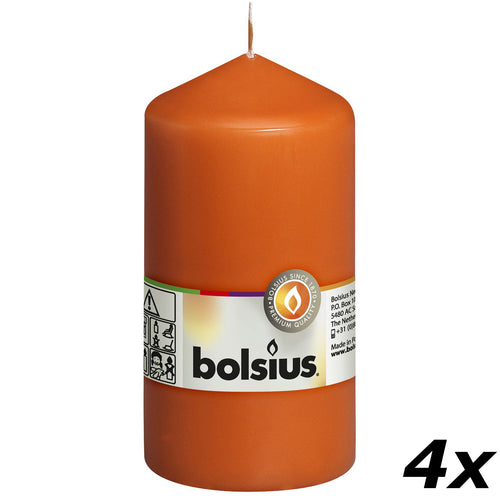 Set of 4 pillar candles - Height 13 cm - Diameter 6.8 cm - Mango
