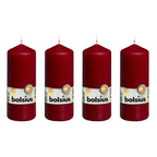 4er-Set Stumpenkerze - Höhe 15 cm - Durchmesser 5,8 cm - Altrot