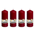 Set of 4 pillar candles - Height 15 cm - Diameter 5.8 cm - Antique red