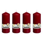Set of 4 pillar candles - Height 15 cm - Diameter 5.8 cm - Antique red
