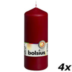 Set of 4 pillar candles - Height 15 cm - Diameter 5.8 cm - Antique red