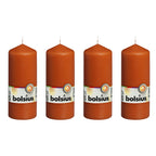 4er-Set Stumpenkerze - Höhe 15 cm - Durchmesser 5,8 cm - Mango