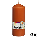 4er-Set Stumpenkerze - Höhe 15 cm - Durchmesser 5,8 cm - Mango