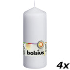 4er-Set Stumpenkerze - Höhe 15 cm - Durchmesser 5,8 cm - Weiß