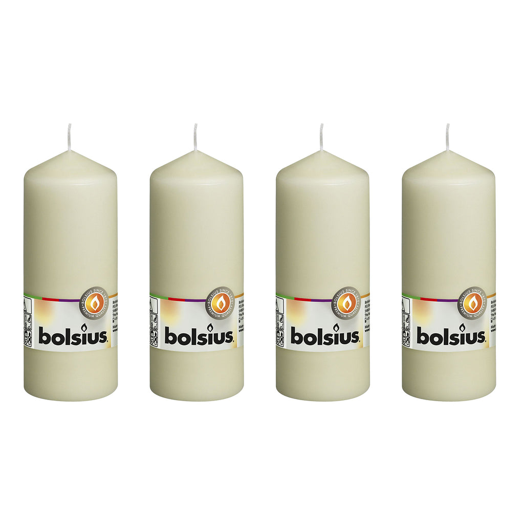 Set of 4 pillar candles - Height 15 cm - Diameter 5.8 cm - Ivory