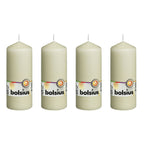 Set of 4 pillar candles - Height 15 cm - Diameter 5.8 cm - Ivory