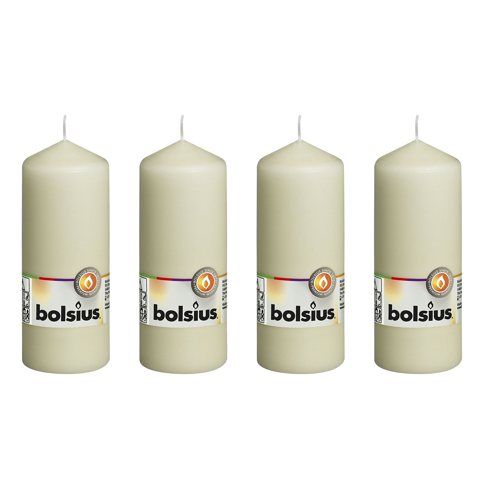 Set of 4 pillar candles - Height 15 cm - Diameter 5.8 cm - Ivory