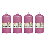 4er-Set Stumpenkerze - Höhe 12 cm - Durchmesser 5,8 cm - Fuchsia
