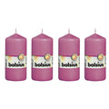 Set of 4 pillar candles - Height 12 cm - Diameter 5.8 cm - Fuchsia