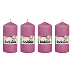 Set of 4 pillar candles - Height 12 cm - Diameter 5.8 cm - Fuchsia