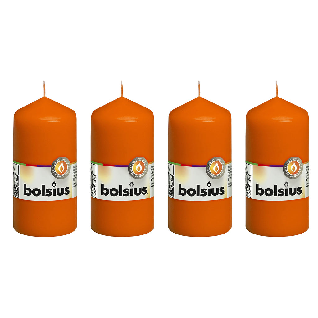 4er-Set Stumpenkerze - Höhe 12 cm - Durchmesser 5,8 cm - Mango