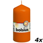 4er-Set Stumpenkerze - Höhe 12 cm - Durchmesser 5,8 cm - Mango